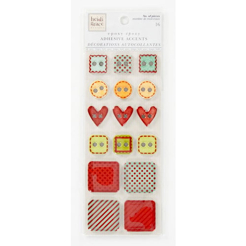 Colorbok - Heidi Grace Designs - Tweet Memories Collection - Die Cut Chipboard Stickers with Epoxy and Foil Accents - Buttons