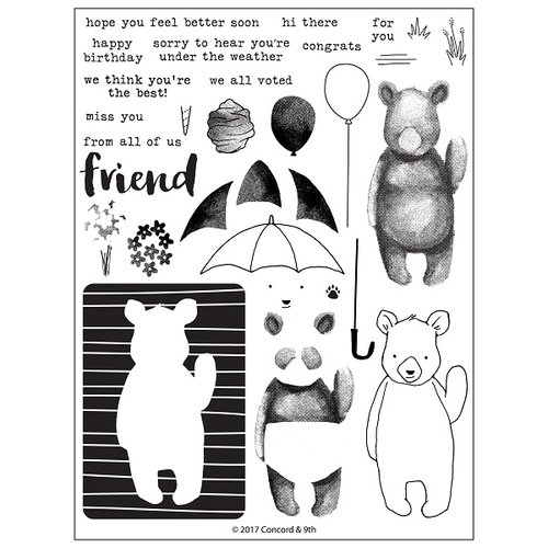 Concord and 9th - Clear Photopolymer Stamps - Hi There Bear