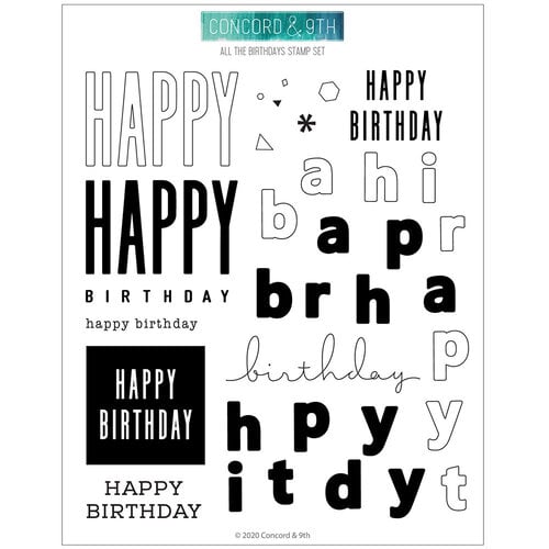 Concord and 9th - Clear Photopolymer Stamps - All The Birthdays