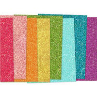 Concord and 9th - 8.5 x 11 Glitter Paper - Rainbow - 8 Pack
