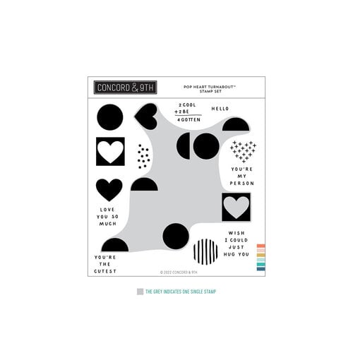 Concord and 9th - Turnabout Collection - Clear Photopolymer Stamps - Pop Heart