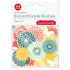 Cosmo Cricket - Salt Air Collection - Lovely Bits - Butterflies and Doilies, BRAND NEW