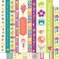 Cosmo Cricket - Pixie-Licious Collection - 12 x 12 Double Sided Paper - Borders