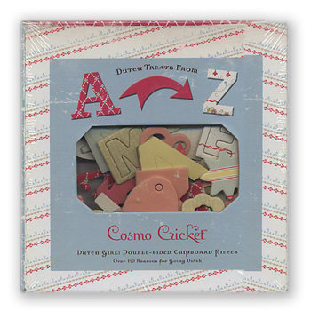 Cosmo Cricket - Cigar Box with Chipboard Pieces and Shapes - Dutch Girl, CLEARANCE
