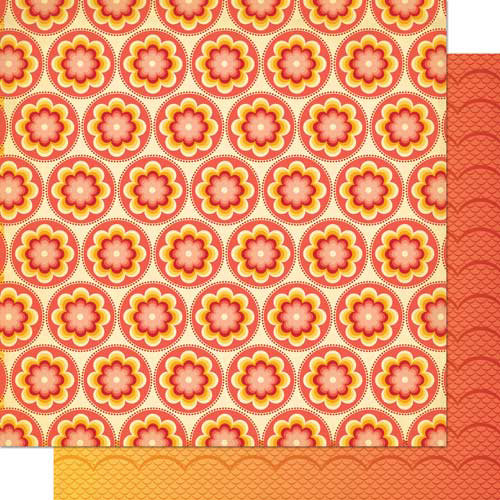 Cosmo Cricket - Salt Air Collection - 12 x 12 Double Sided Paper - Coral Blooms