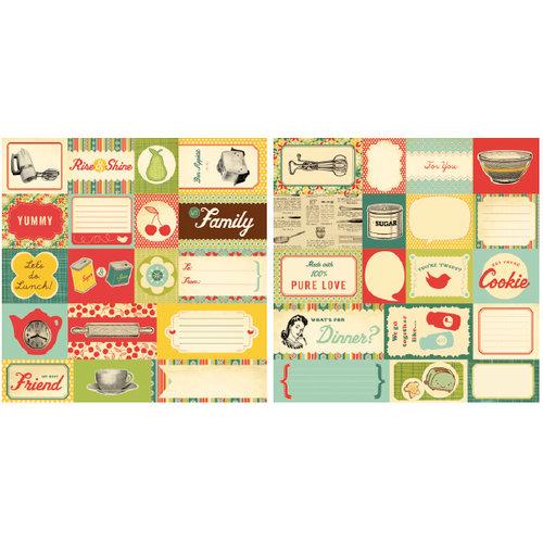 Cosmo Cricket - Early Bird Collection - 12 x 12 Double Sided Paper - Elements Cosmo Cricket - Early Bird Collection - 12 x 12 Double Sided Paper - Elements