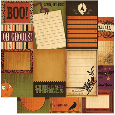 Cosmo Cricket - Haunted Halloween Collection - 12x12 Double Sided Paper - Journal Cards