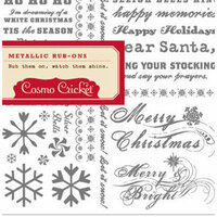 Cosmo Cricket - Be Good Collection - Rub-Ons - Metallic Holiday Phrases 