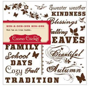 Cosmo Cricket - Gretel Collection - Rub Ons - Autumn Phrases, CLEARANCE