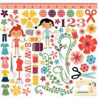 Cosmo Cricket - Material Girl Collection - Ready Set Chipboard, CLEARANCE