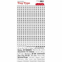 Cosmo Cricket - Tiny Type Collection - Number Cardstock Stickers - Black Clear