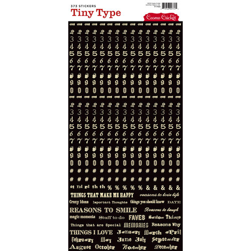 Cosmo Cricket - Tiny Type Collection - Number Cardstock Stickers - Black