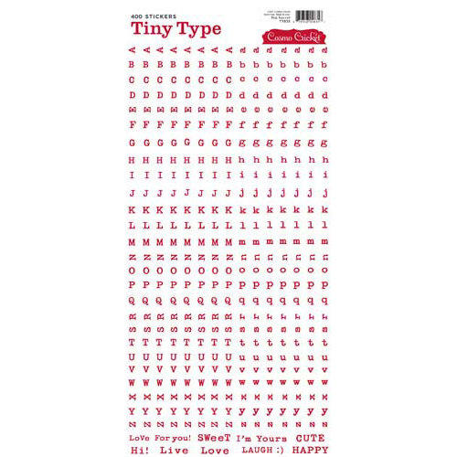 Cosmo Cricket - Tiny Type Collection - Alphabet Cardstock Stickers - Top Secret