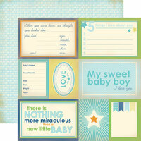 Carta Bella Paper - Baby Mine Collection - Boy - 12 x 12 Double Sided Paper - Sweet Baby