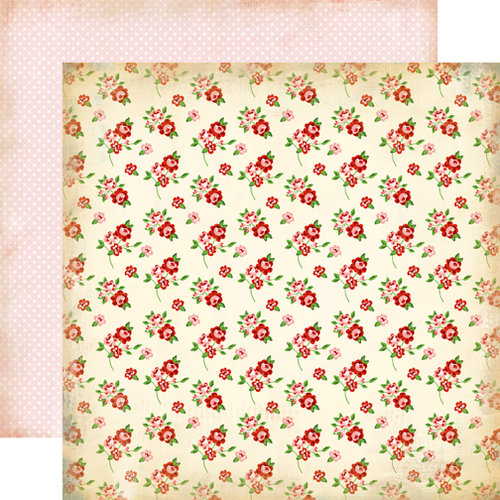 Carta Bella Paper - Baby Mine Collection - Girl - 12 x 12 Double Sided Paper - Baby Floral