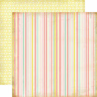 Carta Bella Paper - Baby Mine Collection - Girl - 12 x 12 Double Sided Paper - Baby Girl Stripe