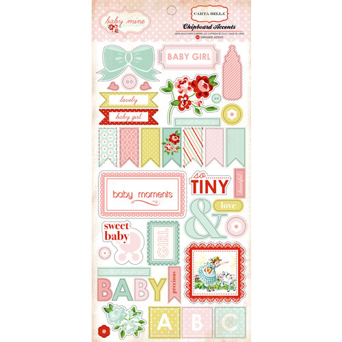 Carta Bella Paper - Baby Mine Collection - Girl - Chipboard Stickers