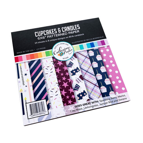 Catherine Pooler Designs - Make A Wish Collection - 6 x 6 Patterned Paper Pack - Cupcakes and Candles