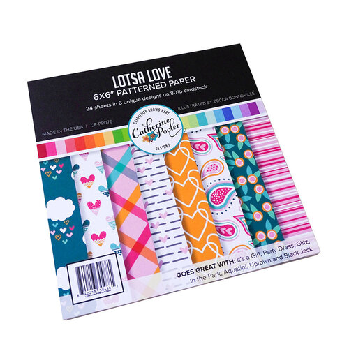 Catherine Pooler Designs - Notes of Love Collection - 6 x 6 Patterned Paper Pack - Lotsa Love