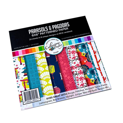 Catherine Pooler Designs - Global Adventure Part Deux Collection - 6 x 6 Patterned Paper Pack - Parasols and Pagodas