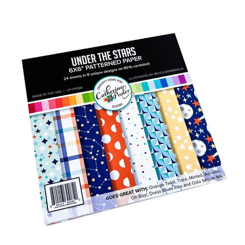 Catherine Pooler Designs - Under The Stars Collection - 6 x 6 Patterned Paper Pack - Under The Stars