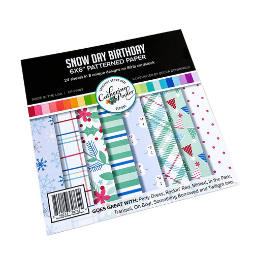 Catherine Pooler Designs - Snow Day Collection - 6 x 6 Patterned Paper Pack - Snow Day Birthday