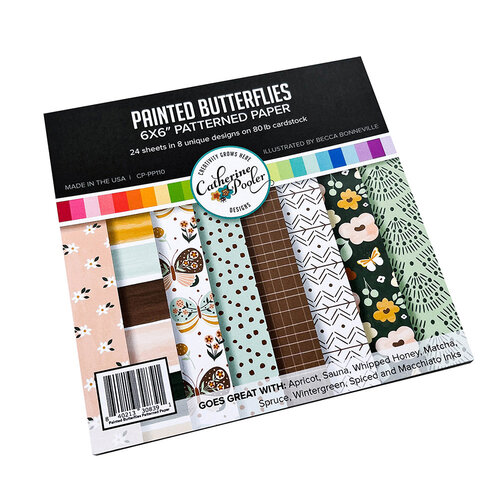 Catherine Pooler Designs - Beautiful Butterflies Collection - 6 x 6 Patterned Paper - Painted Butterflies