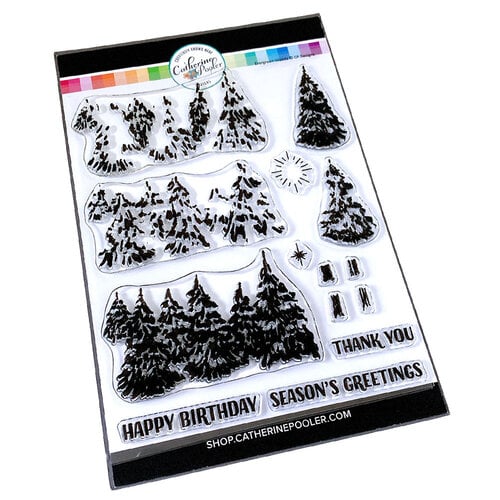 Catherine Pooler Designs - Winter Wonders Collection - Clear Photopolymer Stamps - Evergreen Woods