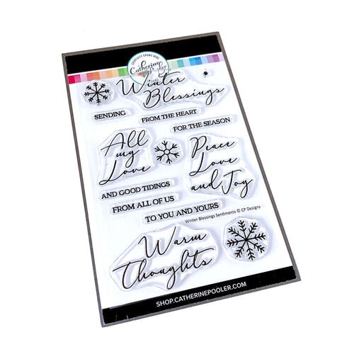 Catherine Pooler Designs - Winter Wonders Collection - Clear Photopolymer Stamps - Winter Blessings Sentiments