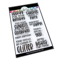 Catherine Pooler Designs - Extra Frosting Collection - Clear Photopolymer Stamps - Everybody Say Happy Sentiments