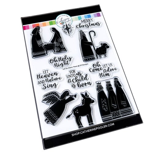 Catherine Pooler Designs - Holiday De-Lights Collection - Clear Photopolymer Stamps - Let Us Adore Him