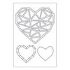 Catherine Pooler Designs - Stencils - Faceted Heart Trio