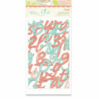 Crate Paper - Blue Hill Collection - Chipboard Alphabet and Numbers, CLEARANCE