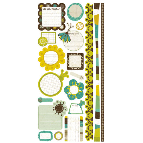 Crate Paper - Brook Collection - Cardstock Stickers - Journal