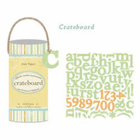 Crate Paper - Crateboard - Chipboard Alphabet, Numbers and Punctuation - Baby Bee Collection - Sweet Pea , CLEARANCE