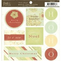 Crate Paper - Holly Shape Diecuts - Holiday Edition - Holly Collection, CLEARANCE