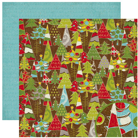 Crate Paper - North Pole Collection - Christmas - 12 x 12 Double Sided Paper - Pine, CLEARANCE