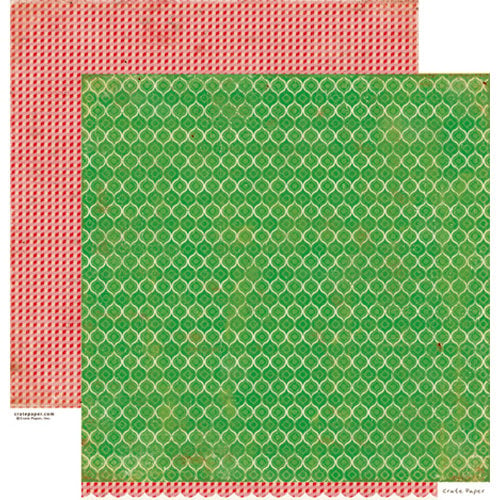 Crate Paper - Peppermint Collection - Christmas - 12 x 12 Double Sided Paper - Wintergreen