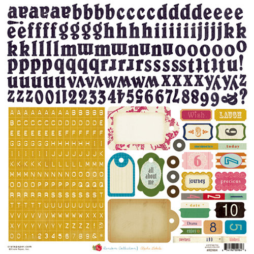 Crate Paper - Random Collection - Cardstock Stickers - Alphabet and Labels
