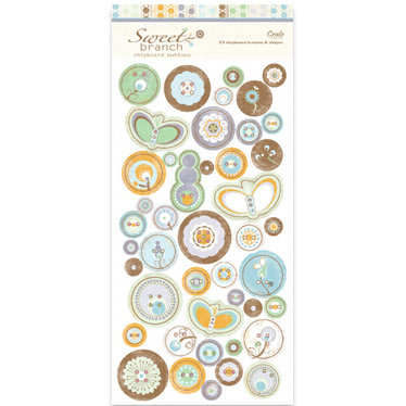 Crate Paper - Sweet Branch Collection - Chipboard Buttons, CLEARANCE