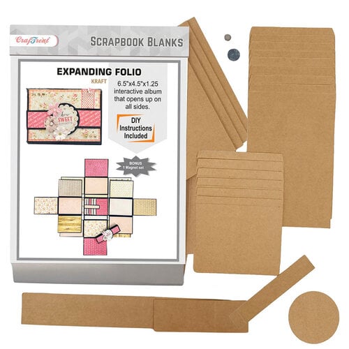 CrafTreat - Scrapbook Blanks - Expanding Folio - Kraft
