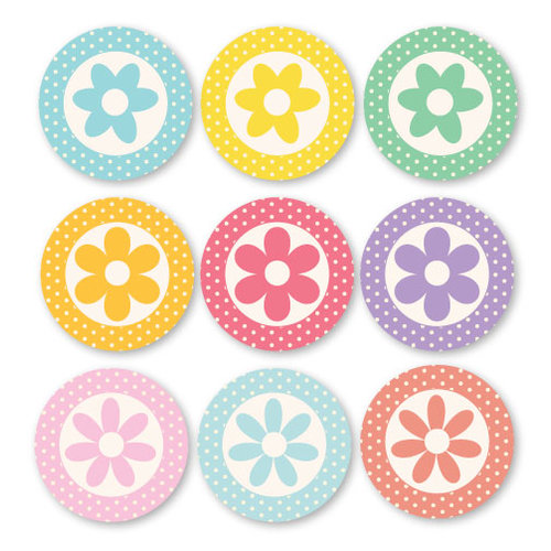 Chic Tags - Delightful Paper Tags - 3D Flower Embellishments - Set of 9