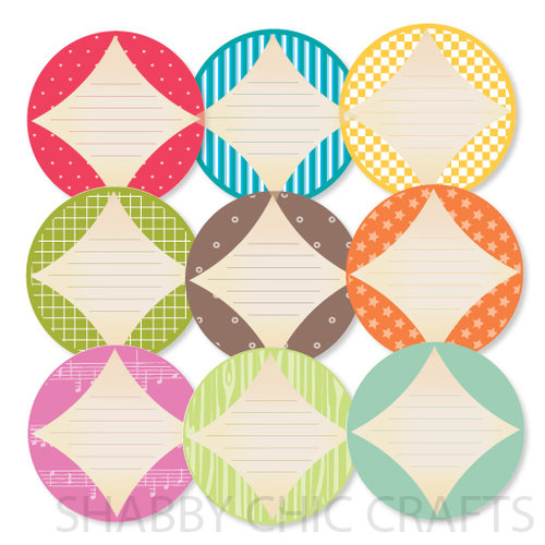 Chic Tags - Delightful Paper Tags - Flying Kites Journaling Circles - Set of 9