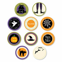 Chic Tags - Delightful Paper Tags - Halloween Icon Circles - Set of 10