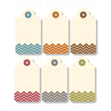 Chic Tags - Delightful Paper Tags - Mini Chevron Tags - Set of 6