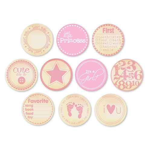 Chic Tags - Delightful Paper Tags - Vintage Baby Girl Embellishments - Set of 10