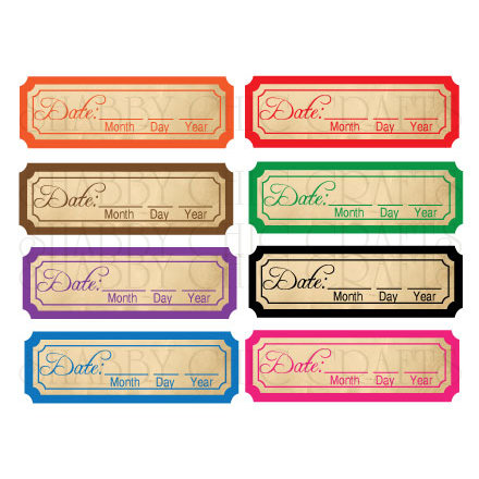 Chic Tags - Delightful Paper Tags - Vintage Date Tabs - Set of 8