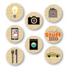 Chic Tags - Delightful Paper Tags - Everyday Life Icons - Set of 8