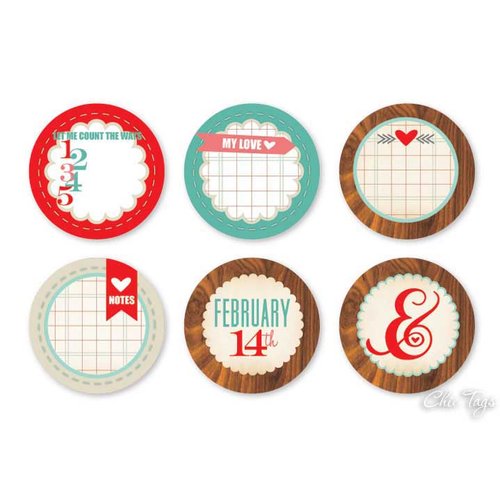 Chic Tags - Delightful Paper Tags - Valentine Collection - Love Note Circles - Set of 6