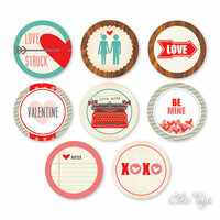 Chic Tags - Delightful Paper Tags - Valentine Collection - Love Note Icons - Set of 8